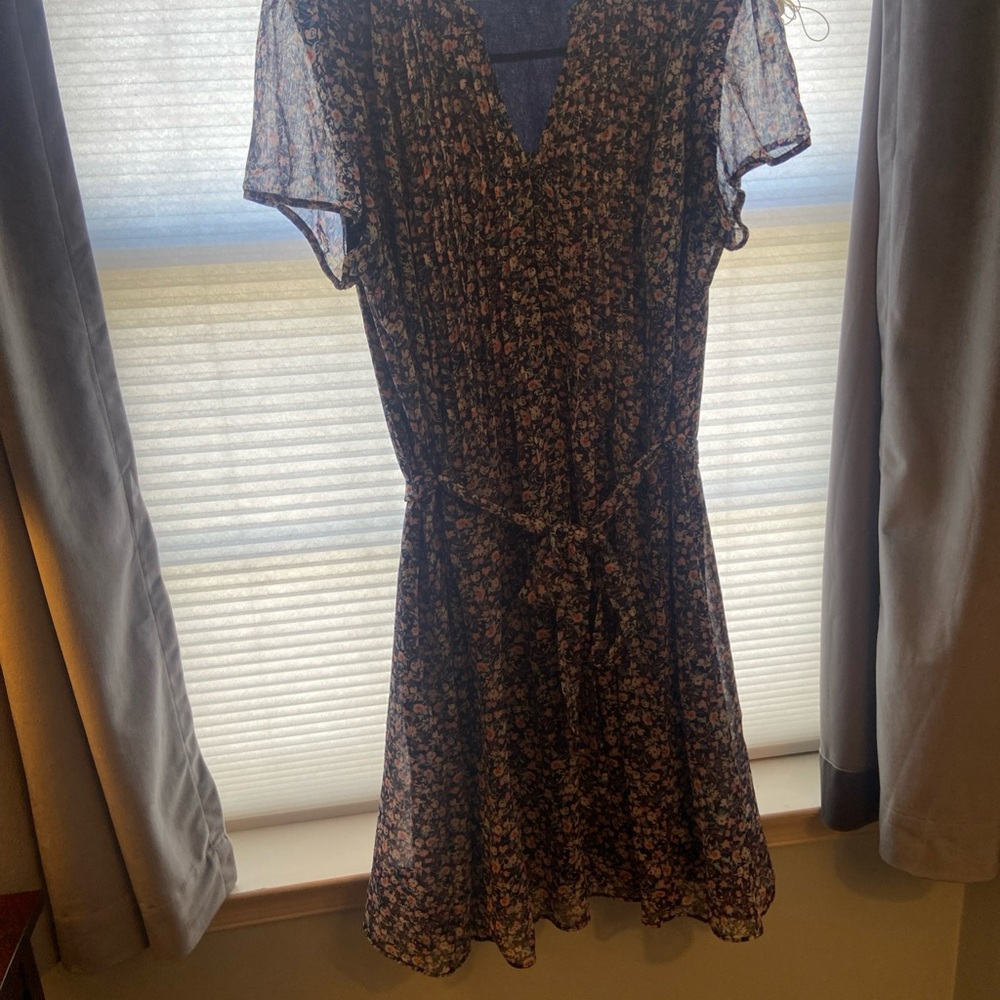 Chaus Black and Pink Floral Mini Dress